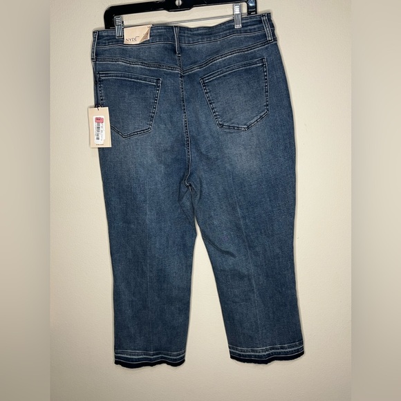 NYDJ Jeans Crop Blue Jeans Lift Tummy Tuck Size 14 NWT Capri - Picture 10 of 11